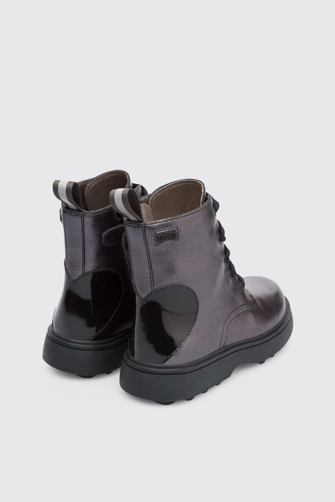 Bota de cordones gris oscuro para ni&ntilde;a