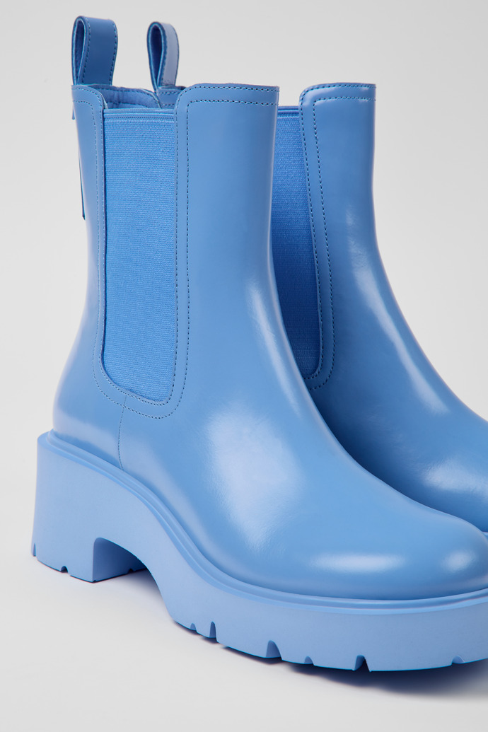 Botas Chelsea azules de piel para mujer
