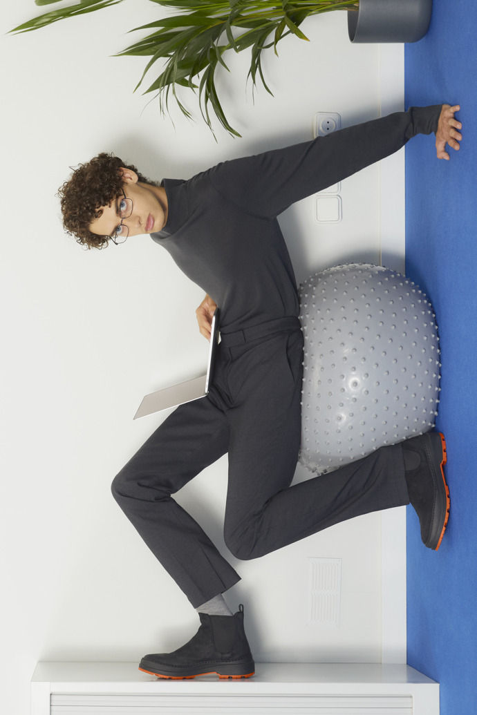 Botines negros de nobuk para hombre