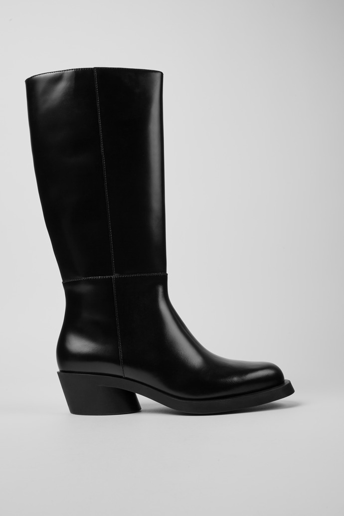 Botas altas negras de piel para mujer