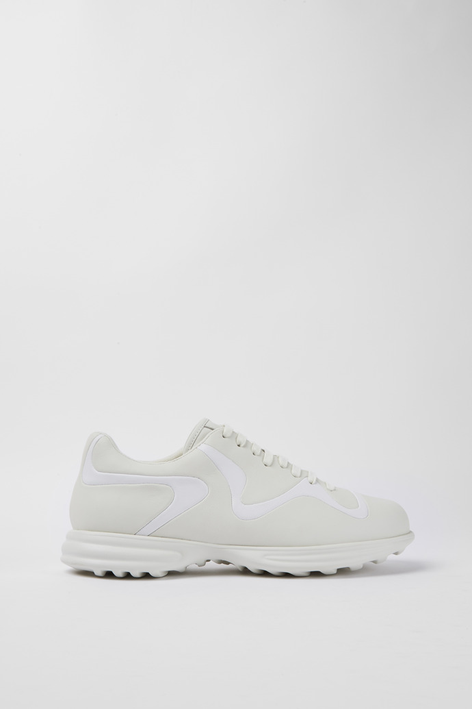 Sneakers de piel en blanco y blanco roto