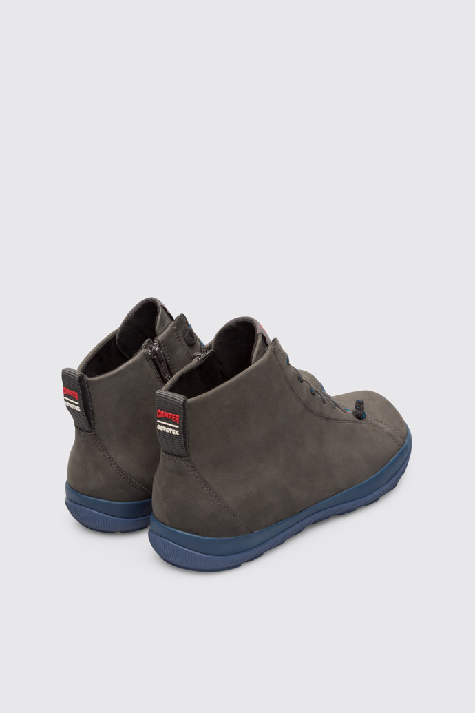 Bot&iacute;n gris oscuro con cremallera para hombre