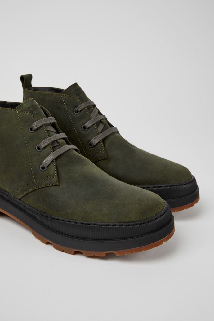 Botines verde oscuro de nobuk para hombre