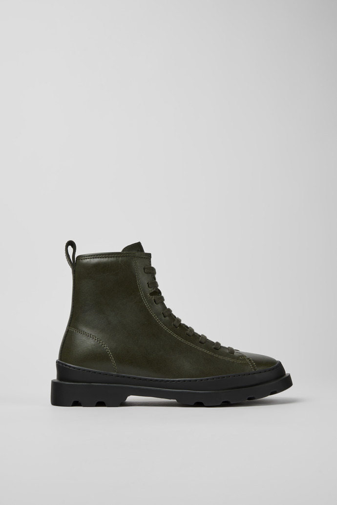 Botines verde oscuro de piel para mujer