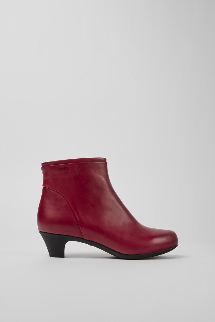 Botines rojos de piel para mujer