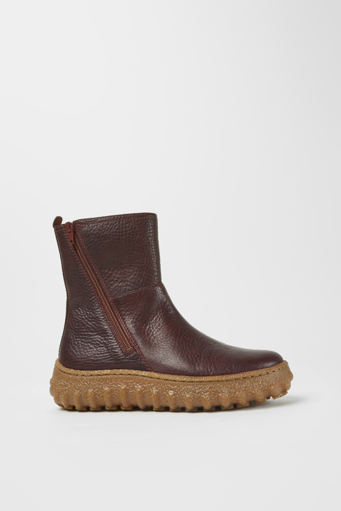 Botas de piel en color burdeos para mujer