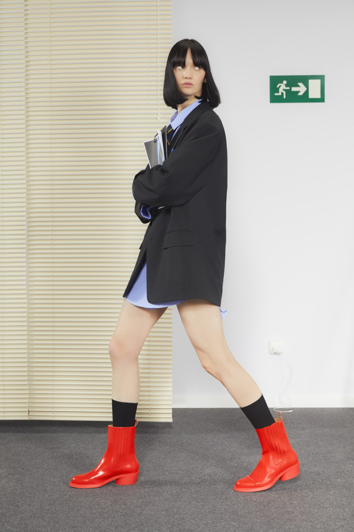 Botas rojas de piel para mujer