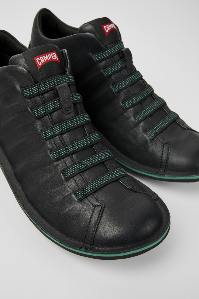 Botines negros de piel para hombre