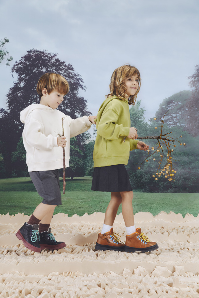 Botas de piel y nobuk marrones con cordones