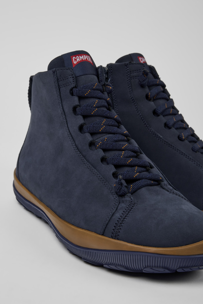 Botines azules de nobuk para hombre