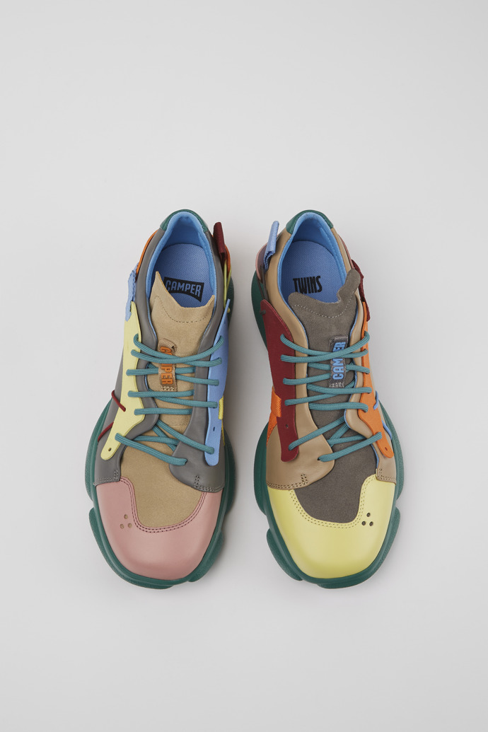 Sneakers multicolores de piel y nobuk para hombre
