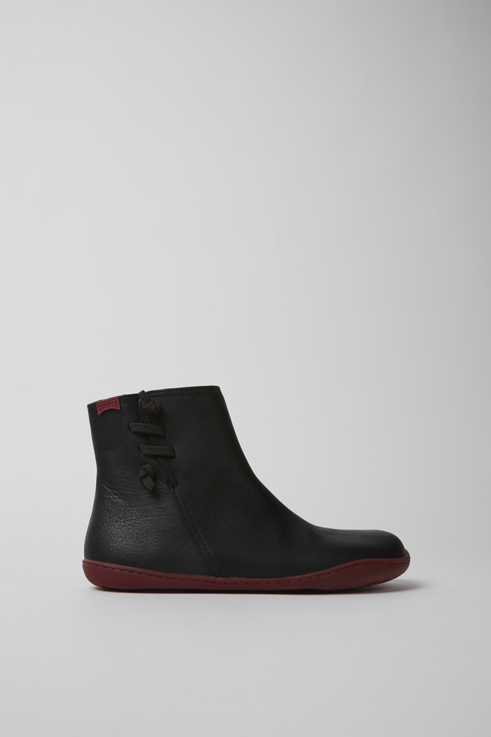 Botines negros de piel para mujer