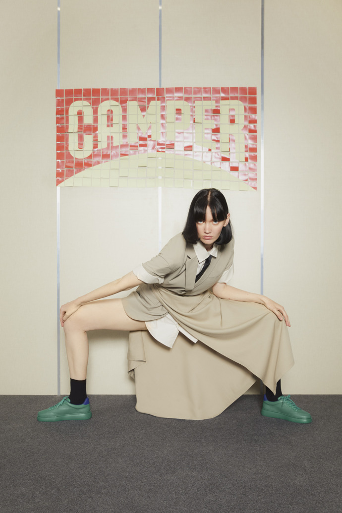 Sneakers verdes de piel para mujer