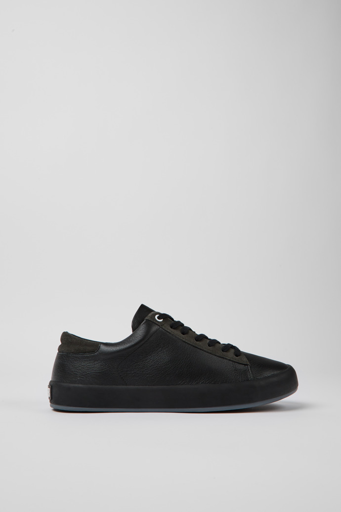 Sneakers negras de piel y nobuk para hombre