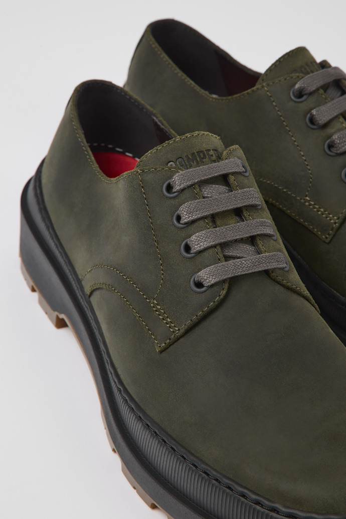 Zapatos verde oscuro de nobuk para hombre