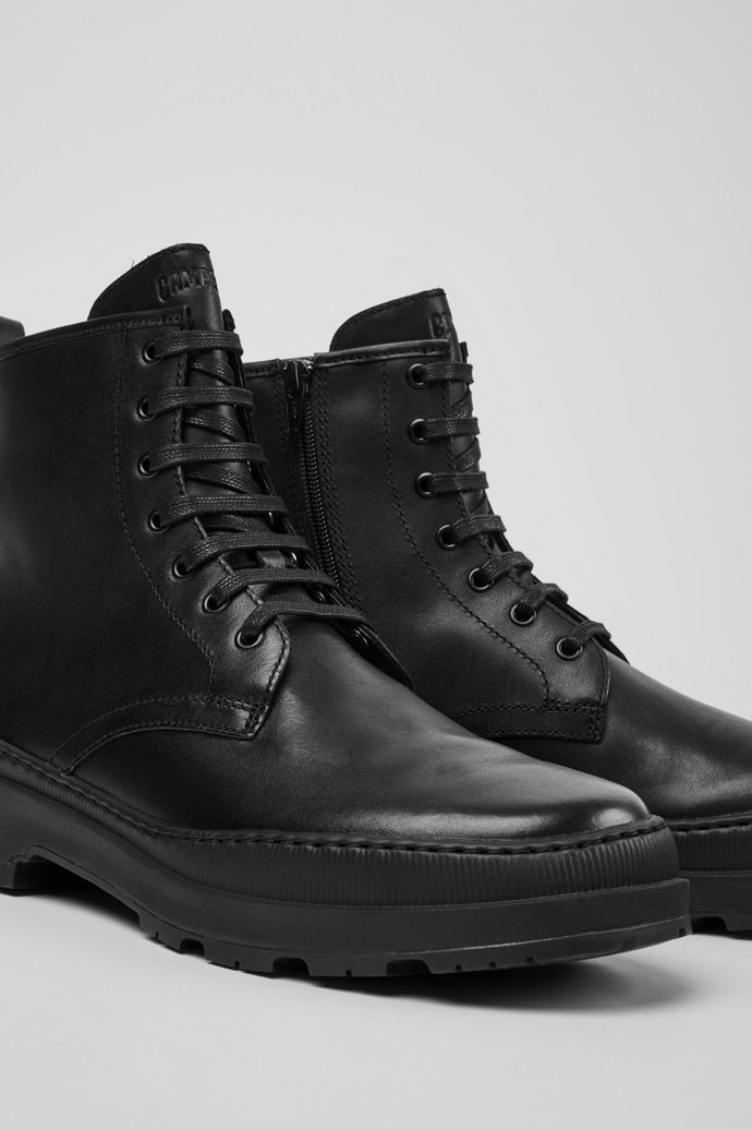 Botines negros de piel para hombre