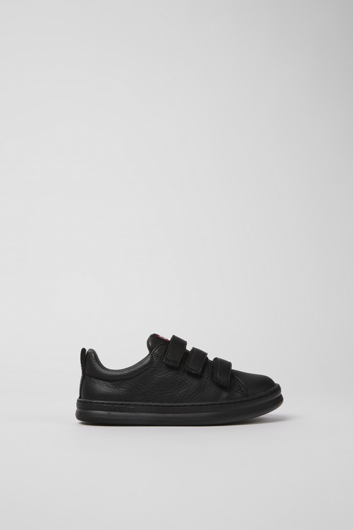 Sneakers de tejido y piel negras