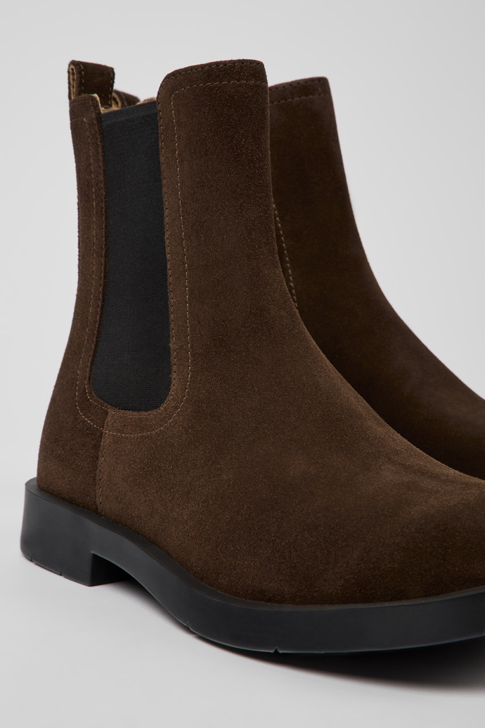 Botas Chelsea marrones de nobuk para hombre