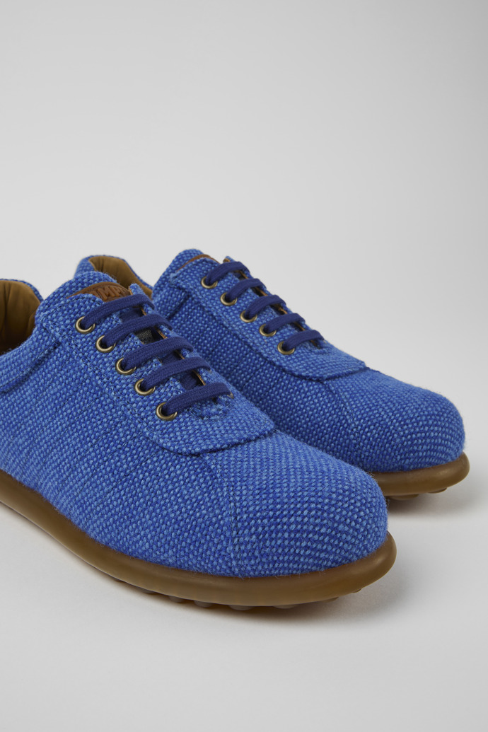 Zapatos azules de lana, viscosa y piel para hombre