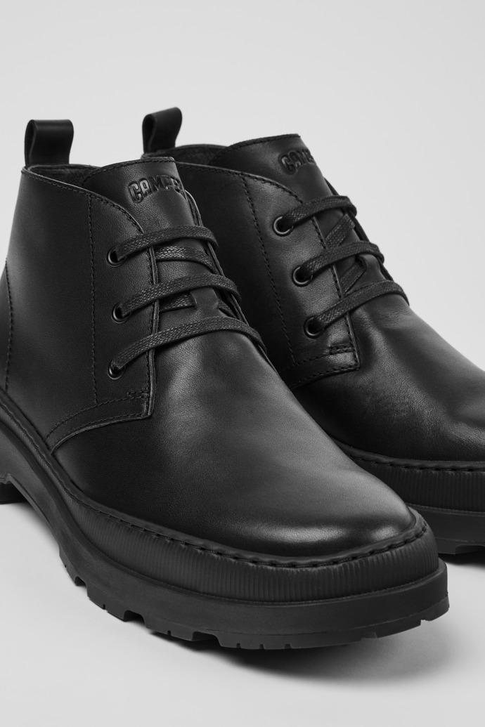 Botines negros de piel para hombre