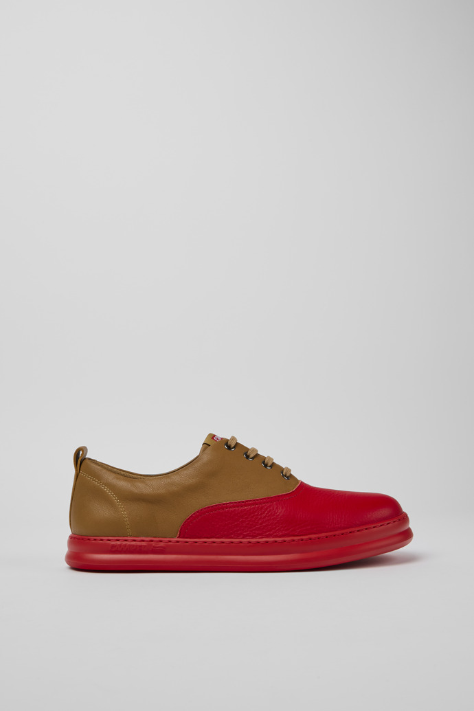 Sneakers de piel marrones y rojas para hombre