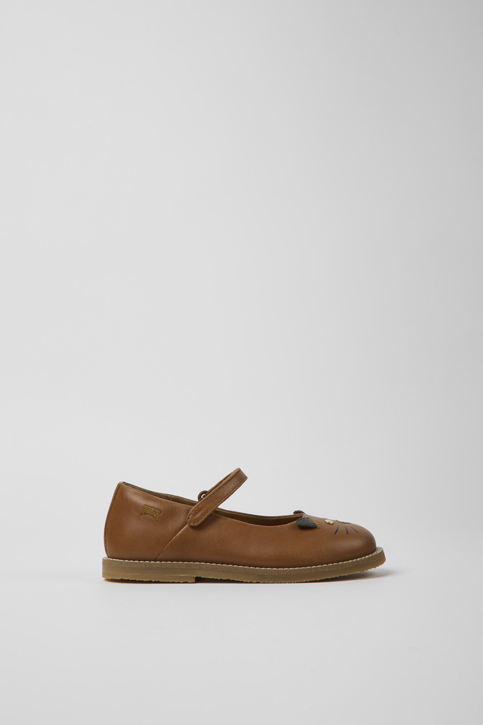 Merceditas planas de piel marrones