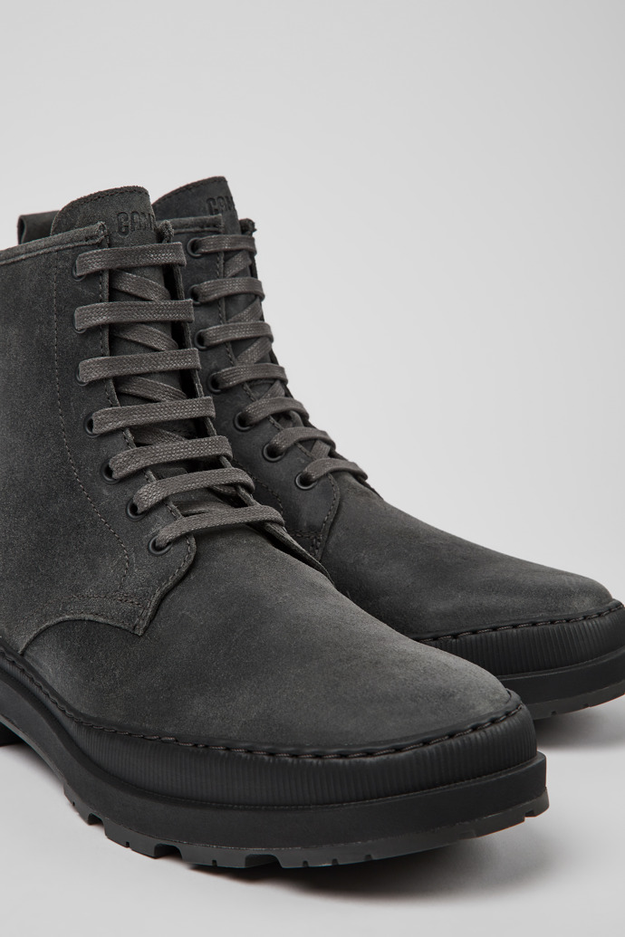 Botines gris oscuro de nobuk para hombre