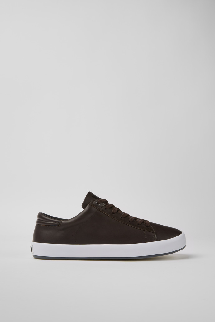 Sneakers marr&ograve;n oscuro de piel para hombre