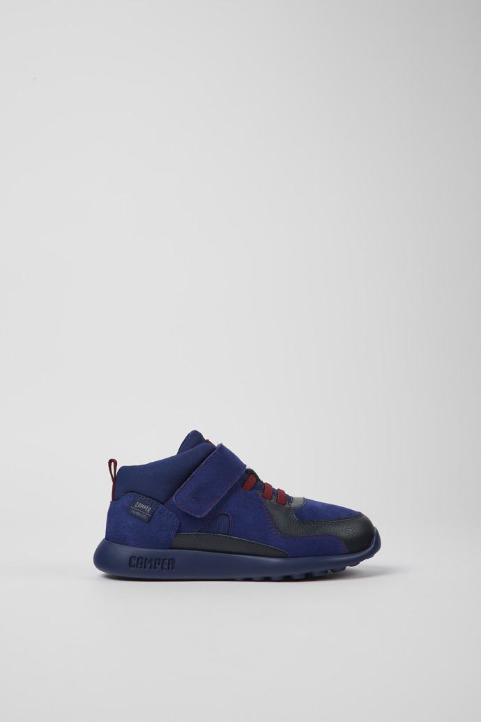 Botines de nobuk y tejido azul marino