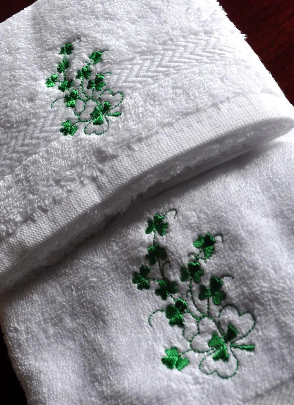 Irish Shamrock Face Cloth & Guest Towel Set
