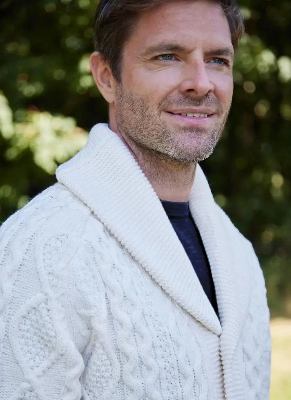 Conor Shawl Collar Aran Cardigan