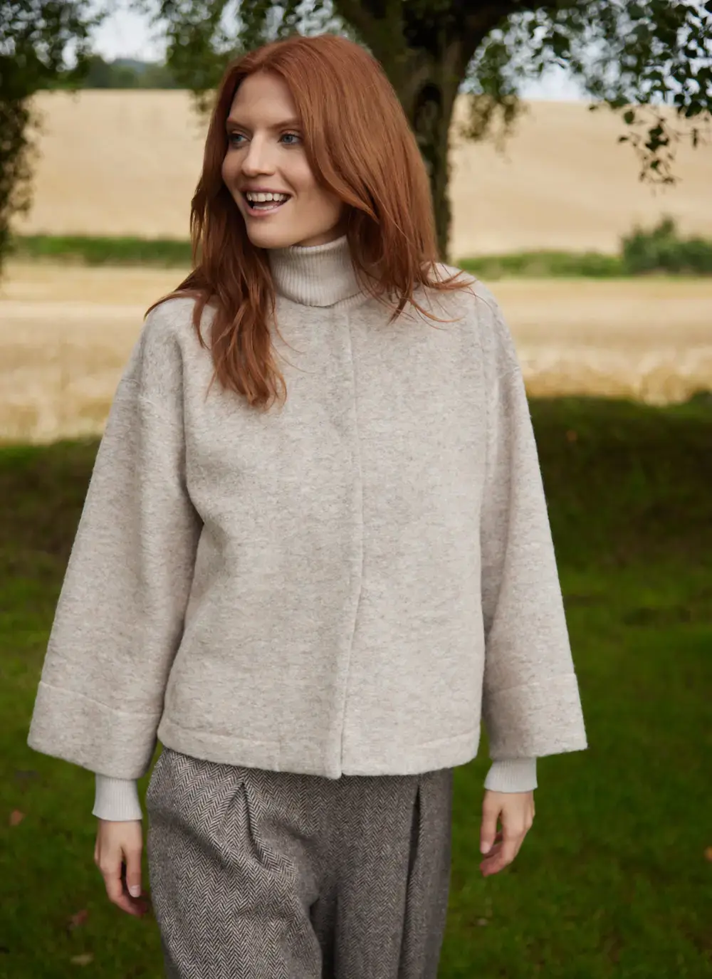 Aideen Wool Poncho Jacket