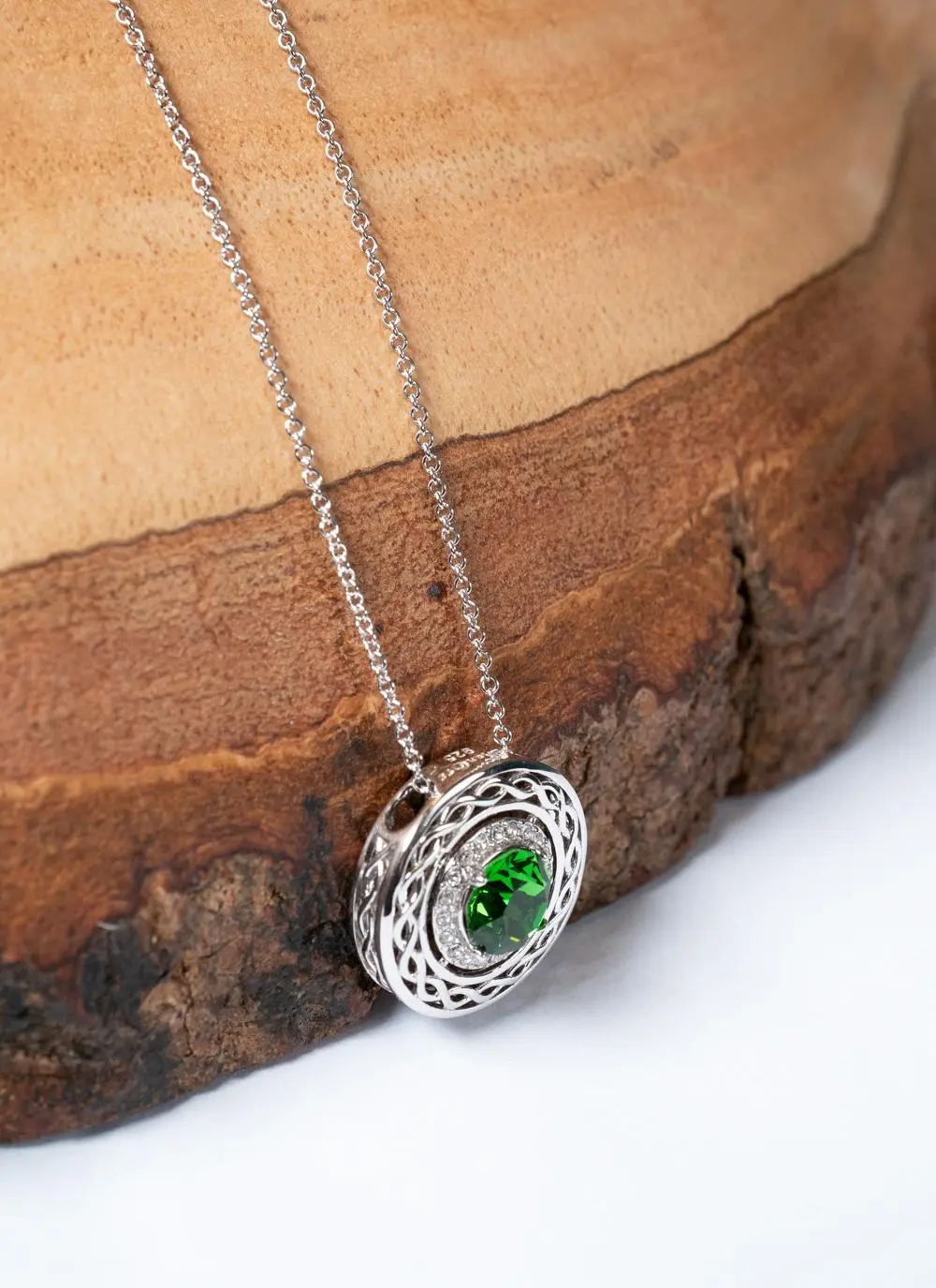 Sterling Silver Celtic Pendant Embellished With Swarovski Crystals