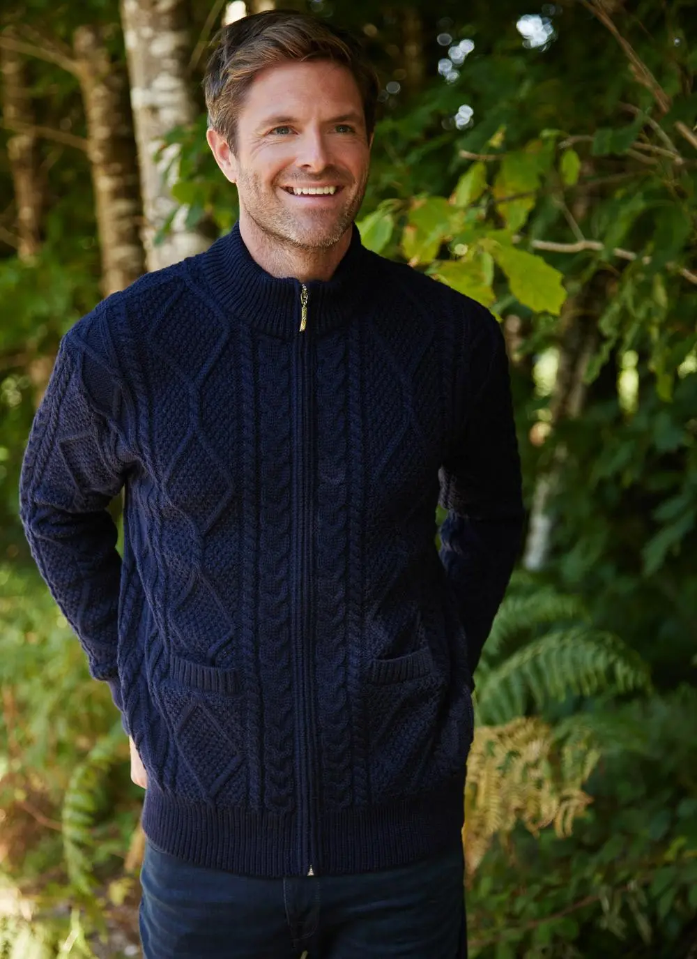 Denis Full Zip Aran Sweater