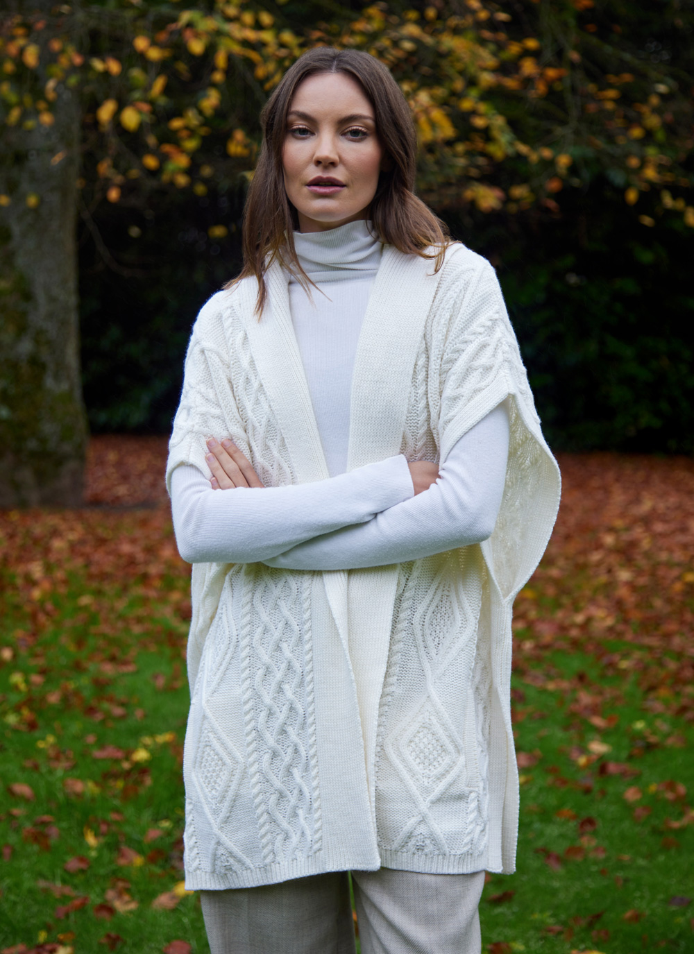 Caragh Hooded Aran Poncho