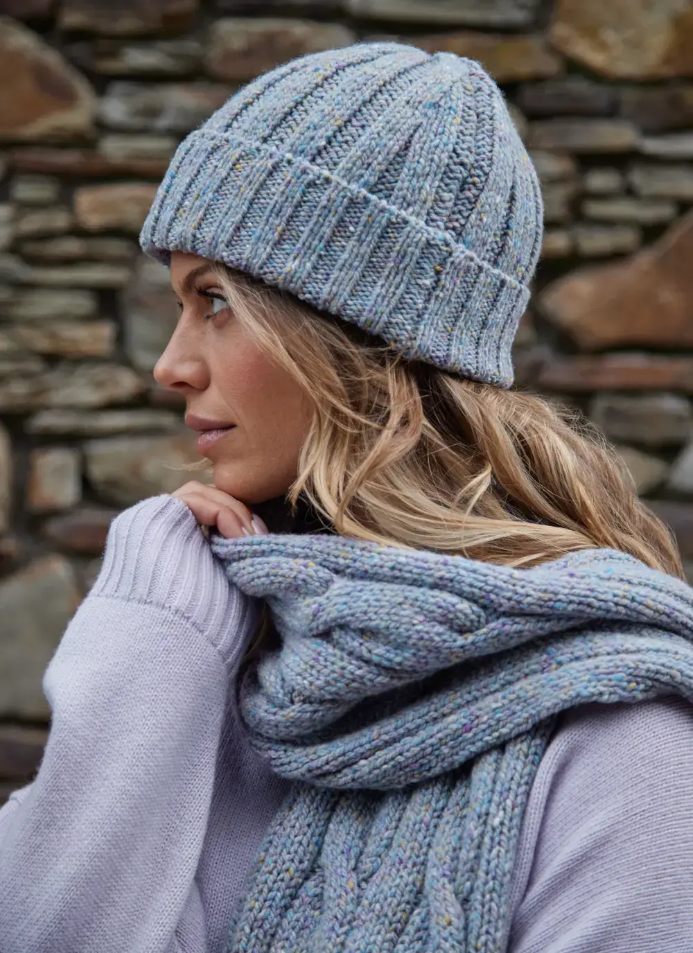 Fisherman Donegal Fleck Ribbed Beanie