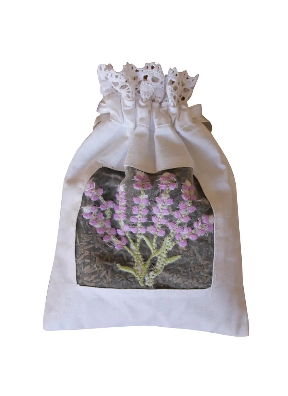 Embroidered Lavender Voile Sachet