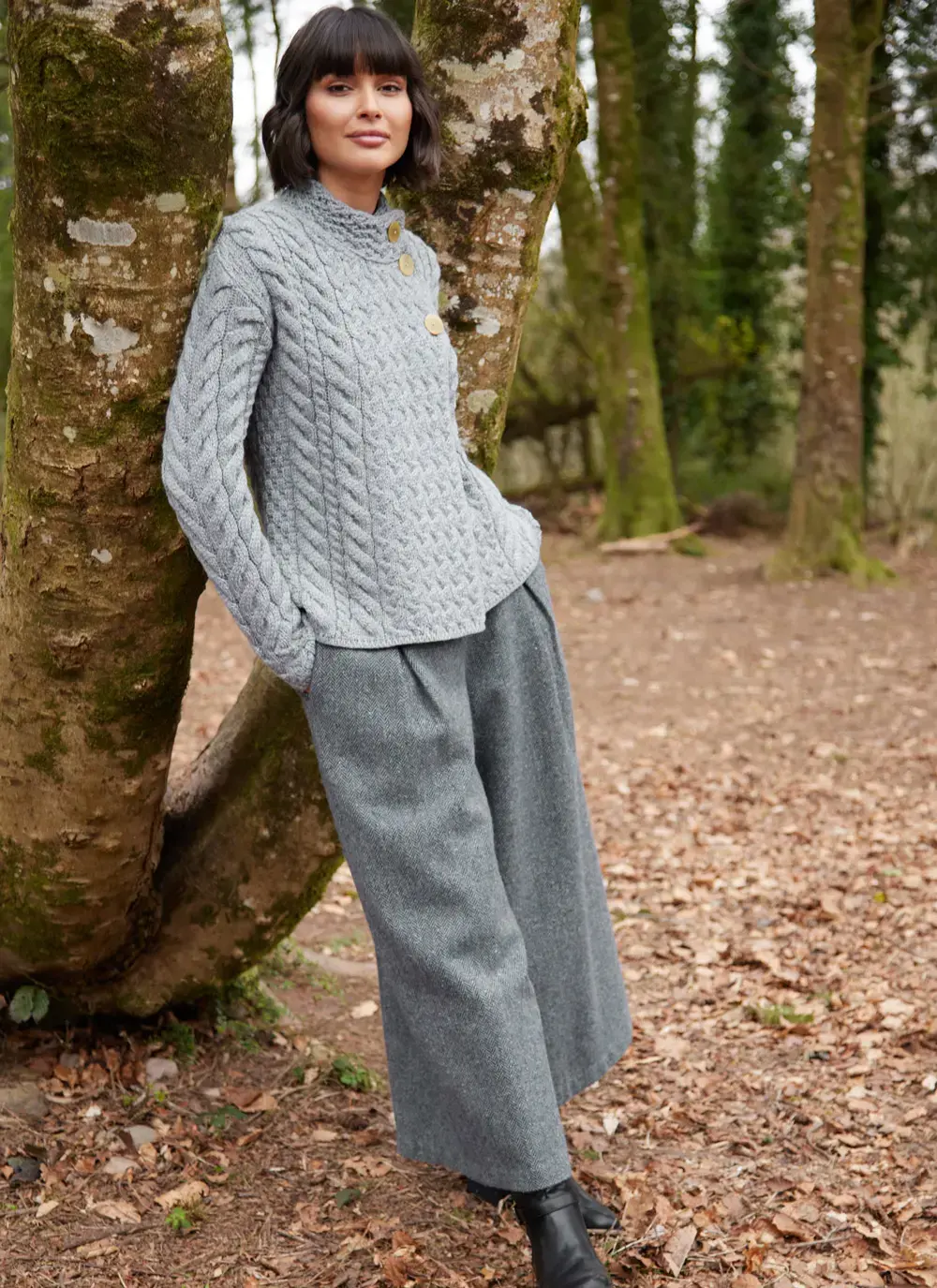 Supersoft Merino Wool Button Neck Cardigan