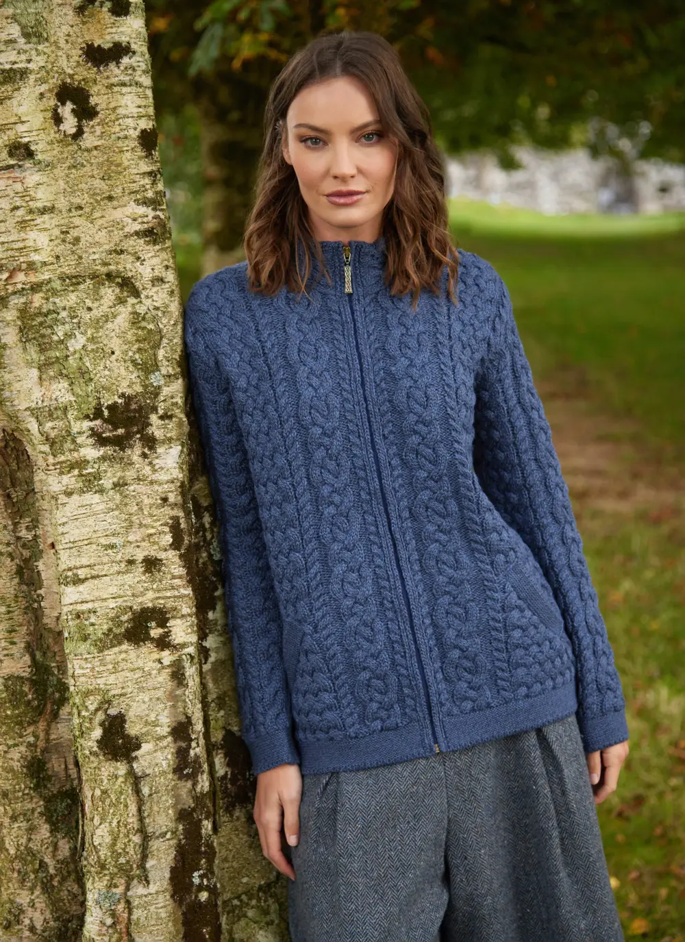 Clodagh Zip Aran Cardigan
