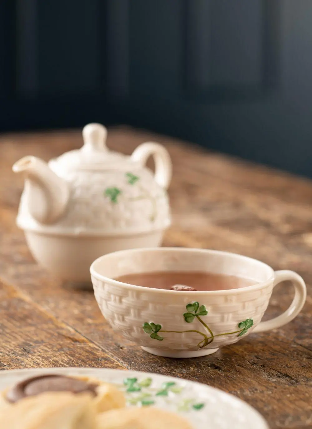 Belleek Shamrock Tea Set for One
