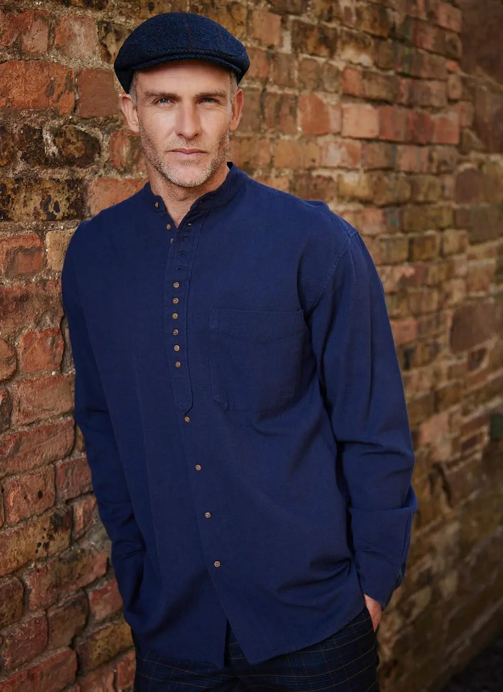 Andrew Cotton Linen Grandfather Shirt