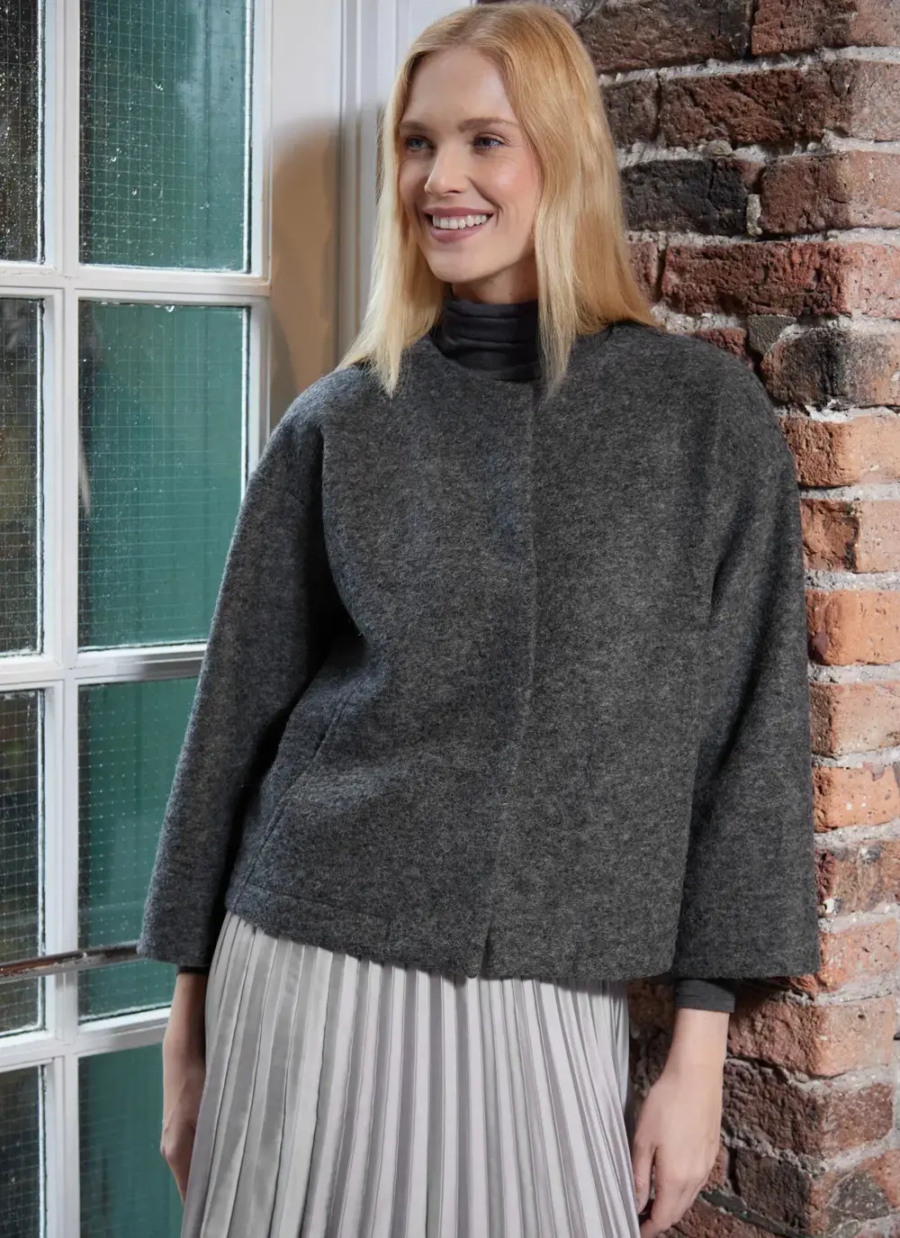 Aideen Wool Poncho Jacket