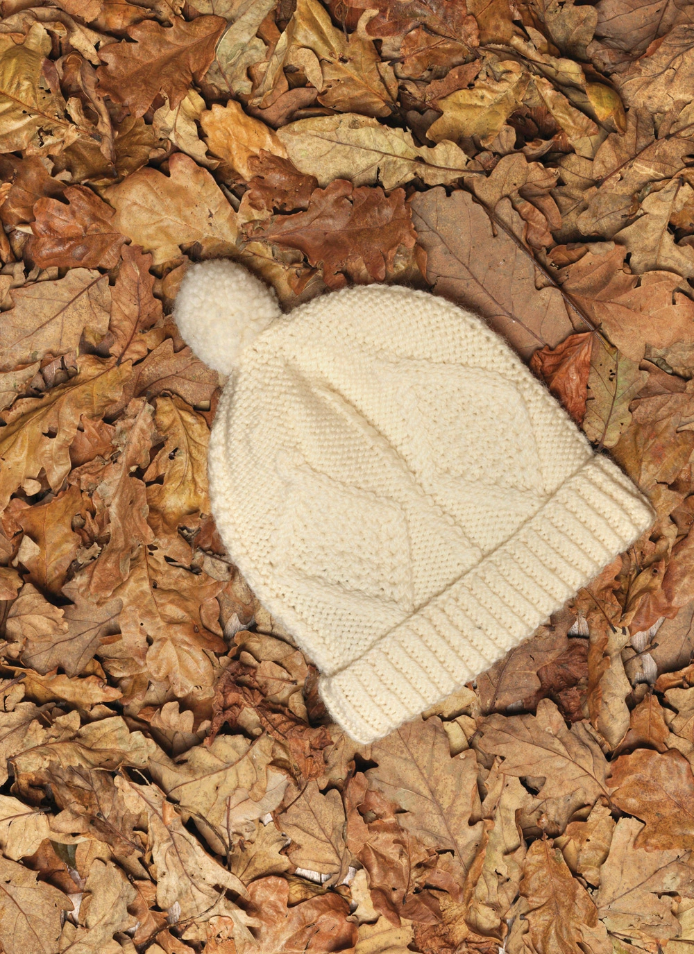 Kids Aran Pom Pom Beanie