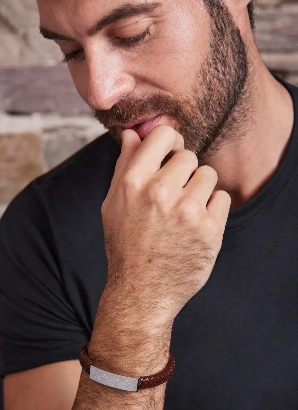 Gents Celtic Brown Leather Bracelet