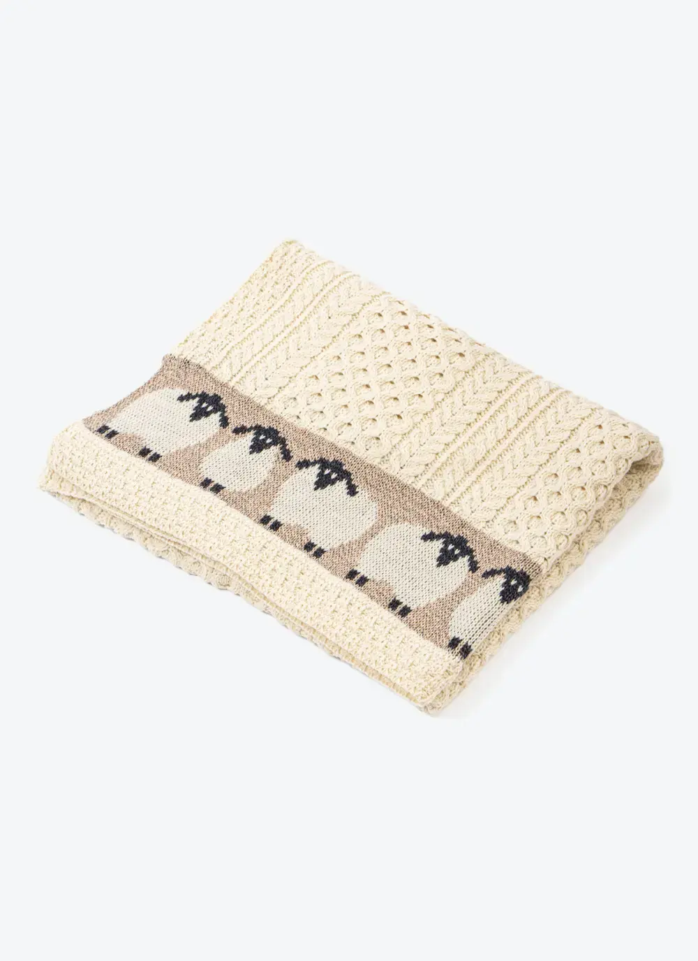 Merino Sheep Border Aran Throw
