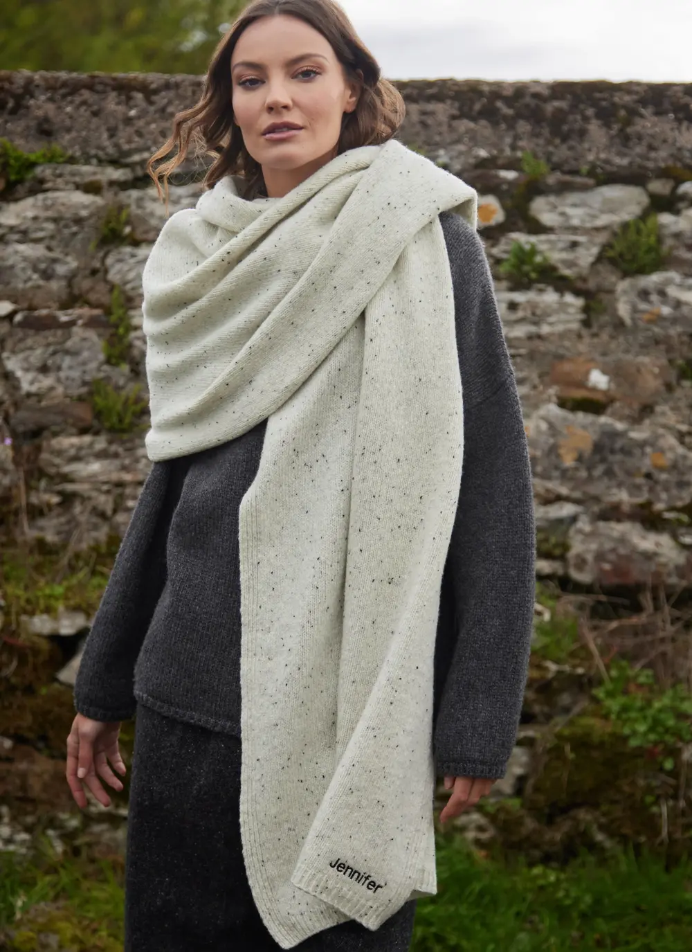 Personalized Cashmere/Wool Donegal Travel Wrap