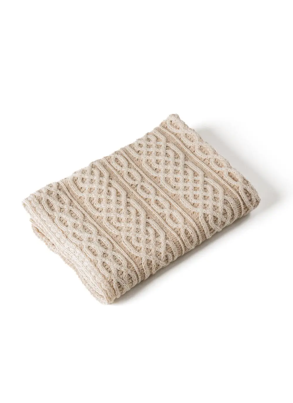 Natural Wicker Plaited Aran Throw