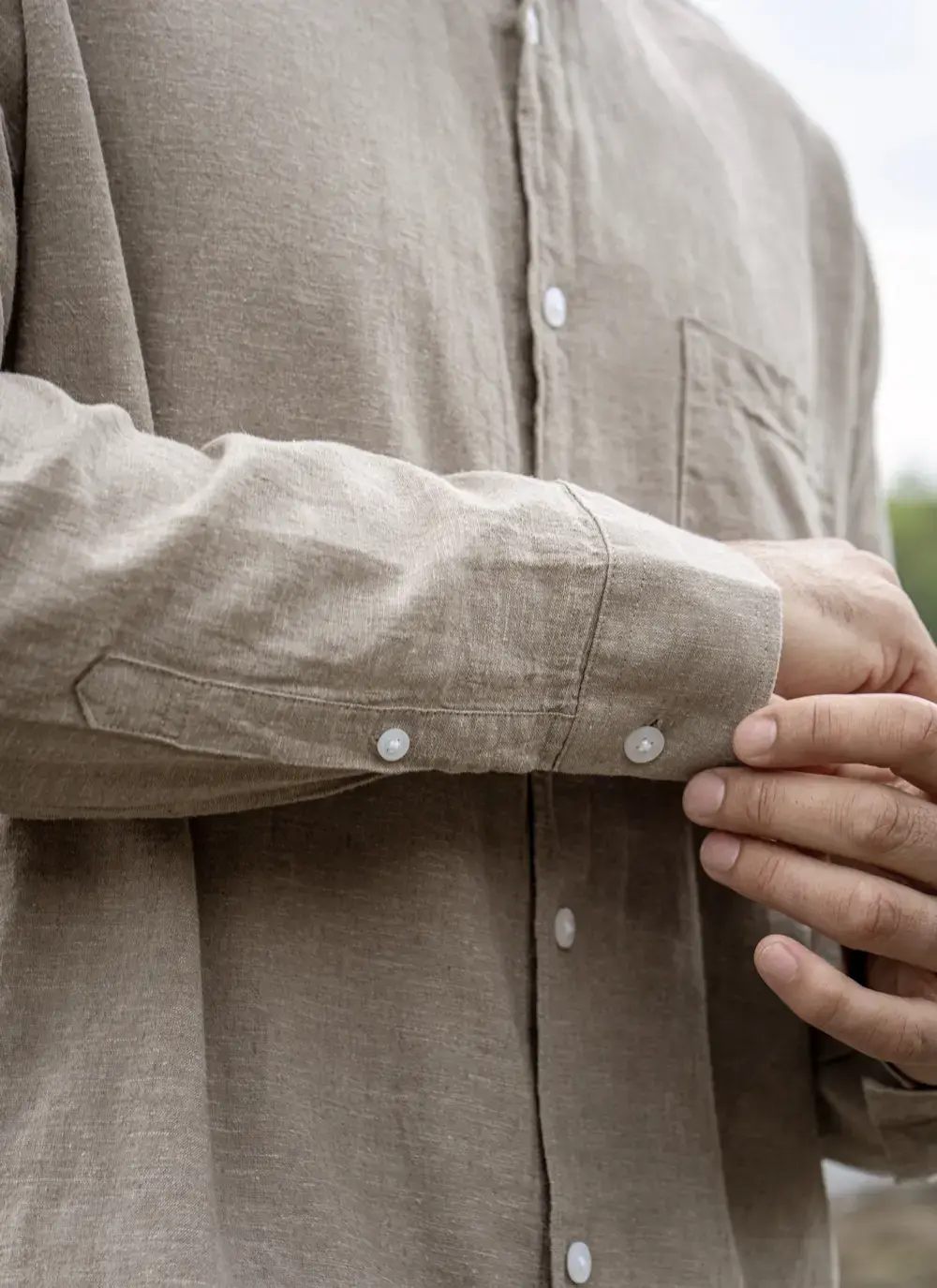 Donal Cotton Linen Grandfather Shirt