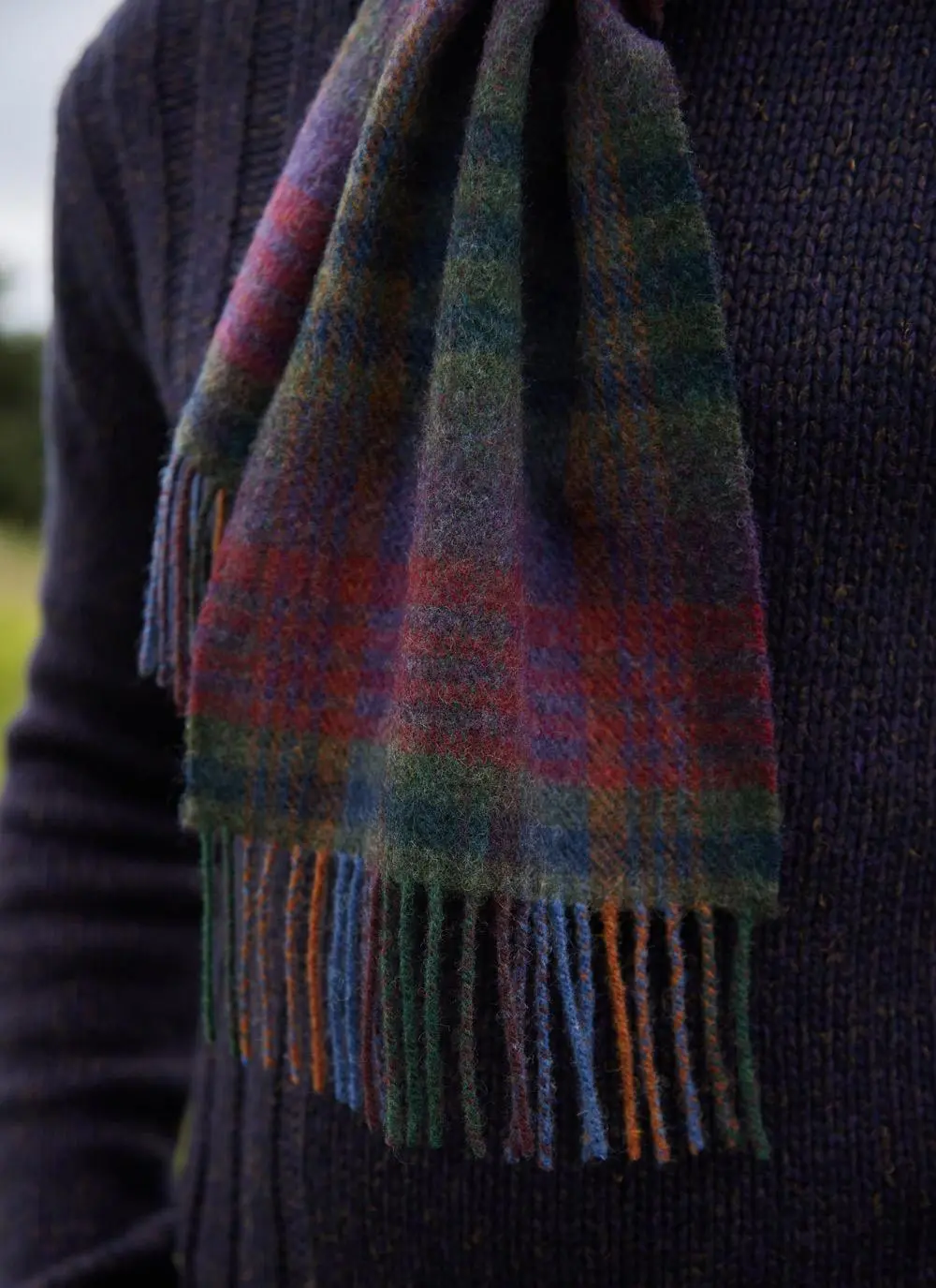 Long Lambswool Fringed Scarf