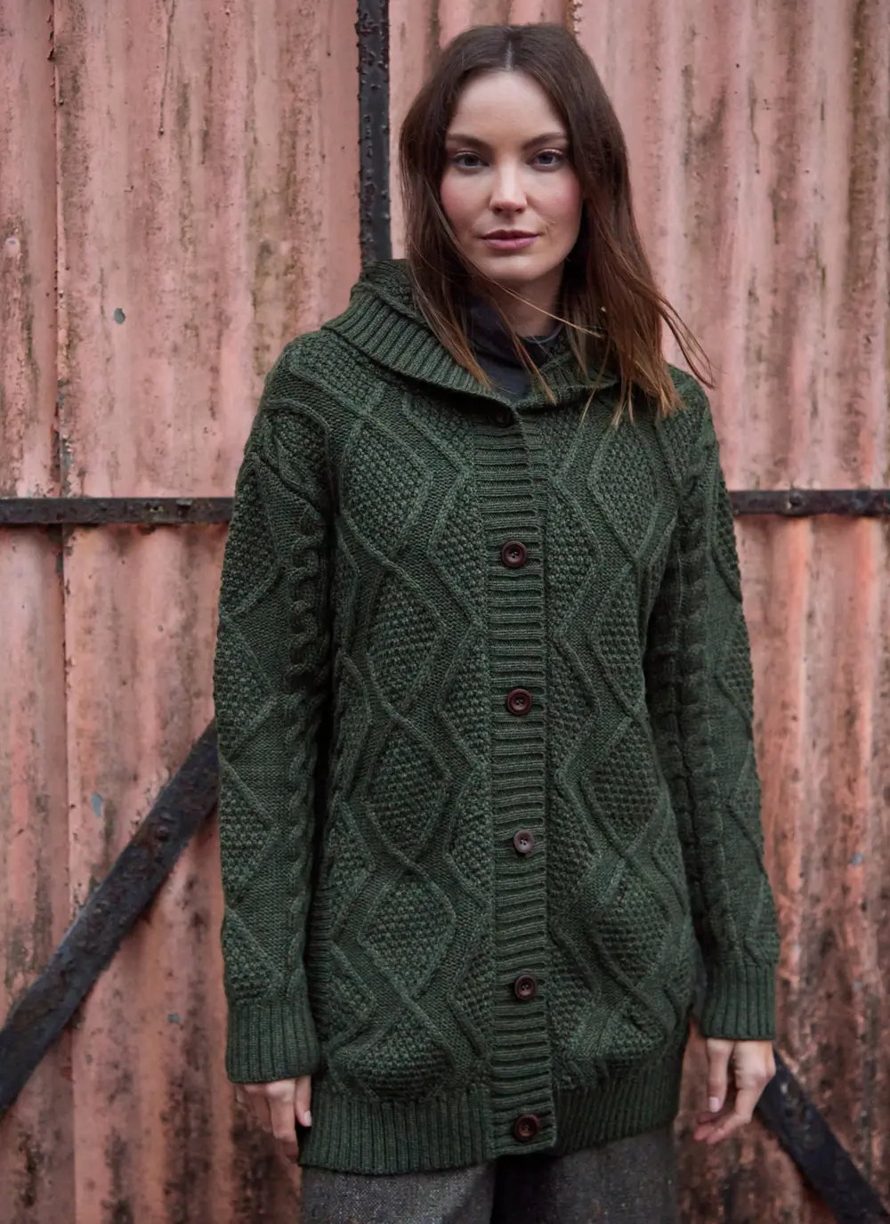 Hannah Hooded Button Cardigan